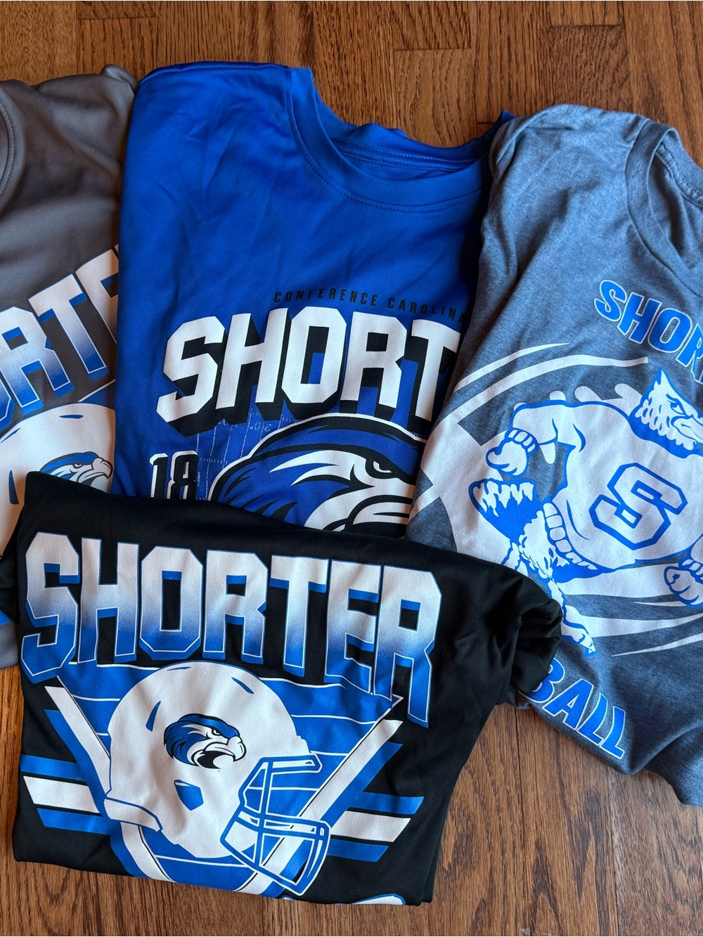 adidas Blue & Gray Shorter Graphic Football Tee Set